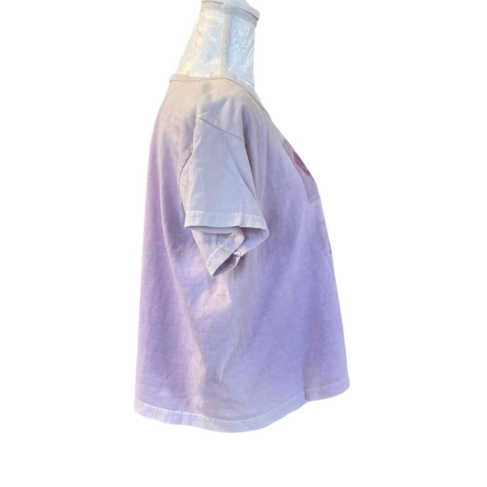 Vintage Authentic Pigment Purple Floral T Shirt Womens Sz Large Y2K Artsy Kawaii - Picture 9 of 14